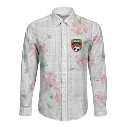 Custom Malawi Lotus Floral Long Sleeve Button Shirt Africa Women’s Football Champion Series 2026