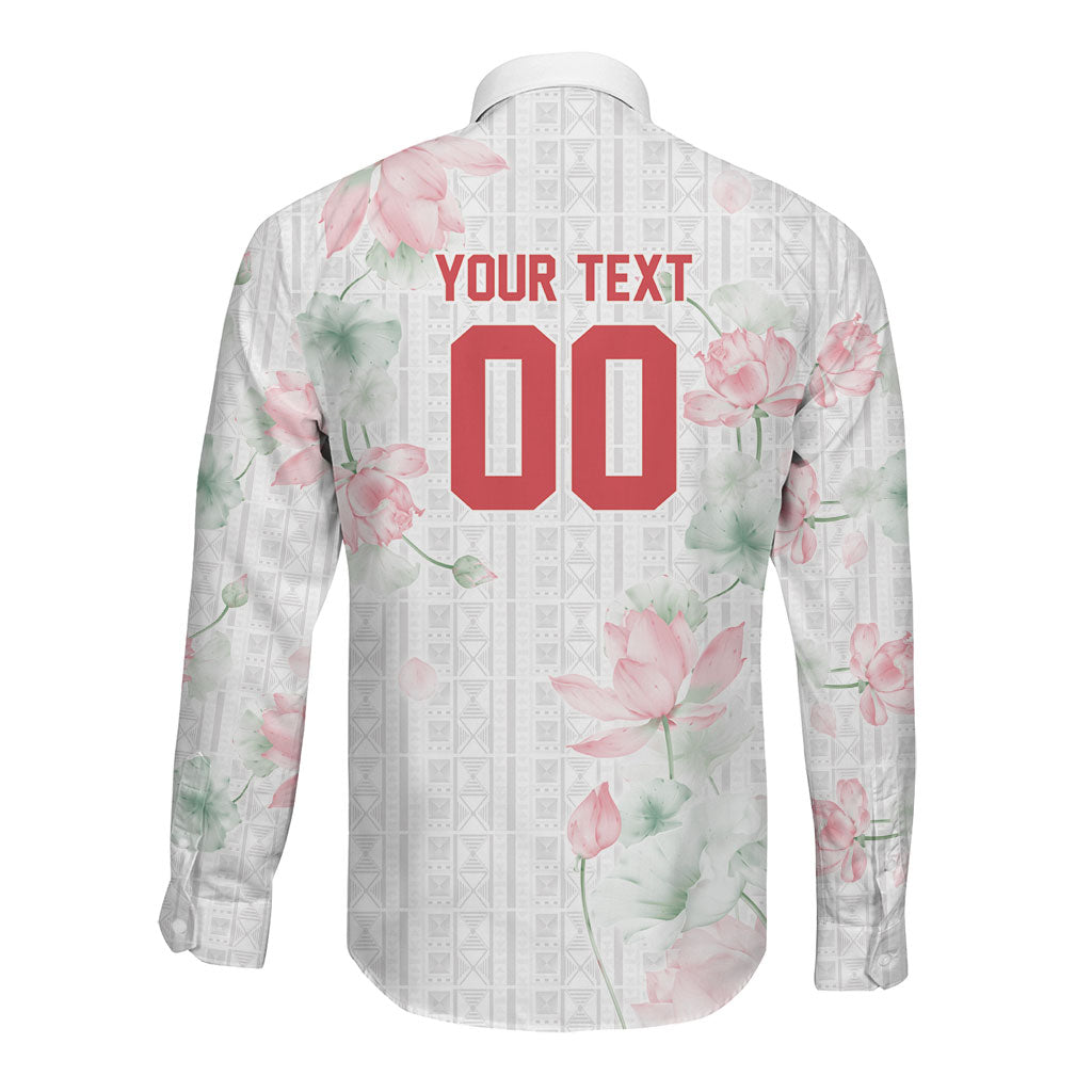 Custom Malawi Lotus Floral Long Sleeve Button Shirt Africa Women’s Football Champion Series 2026