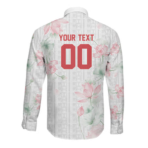 Custom Malawi Lotus Floral Long Sleeve Button Shirt Africa Women’s Football Champion Series 2026