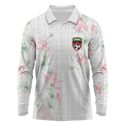 Custom Malawi Lotus Floral Long Sleeve Polo Shirt Africa Women’s Football Champion Series 2026