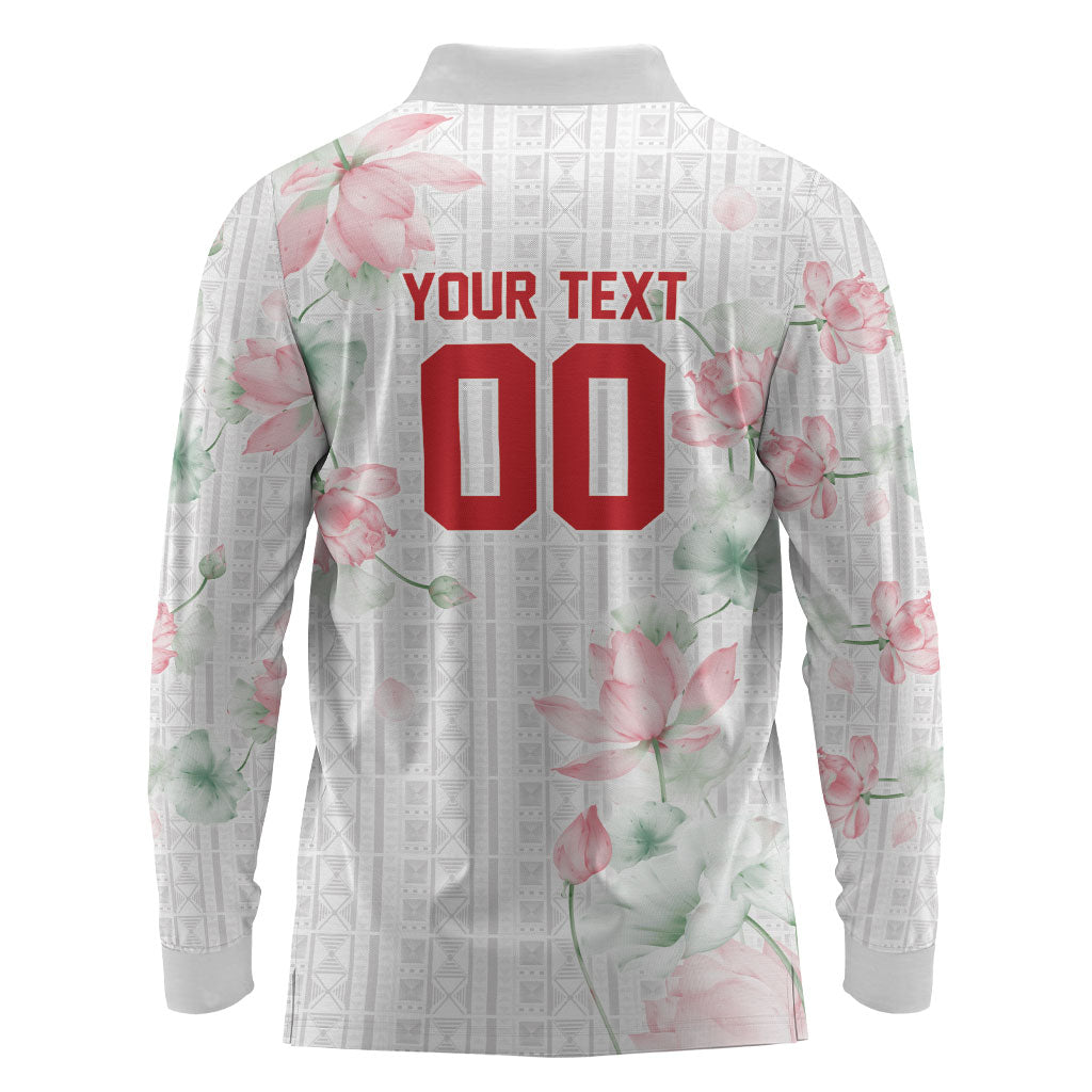 Custom Malawi Lotus Floral Long Sleeve Polo Shirt Africa Women’s Football Champion Series 2026
