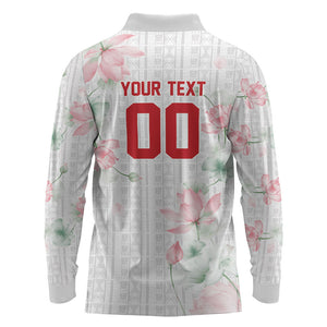 Custom Malawi Lotus Floral Long Sleeve Polo Shirt Africa Women’s Football Champion Series 2026