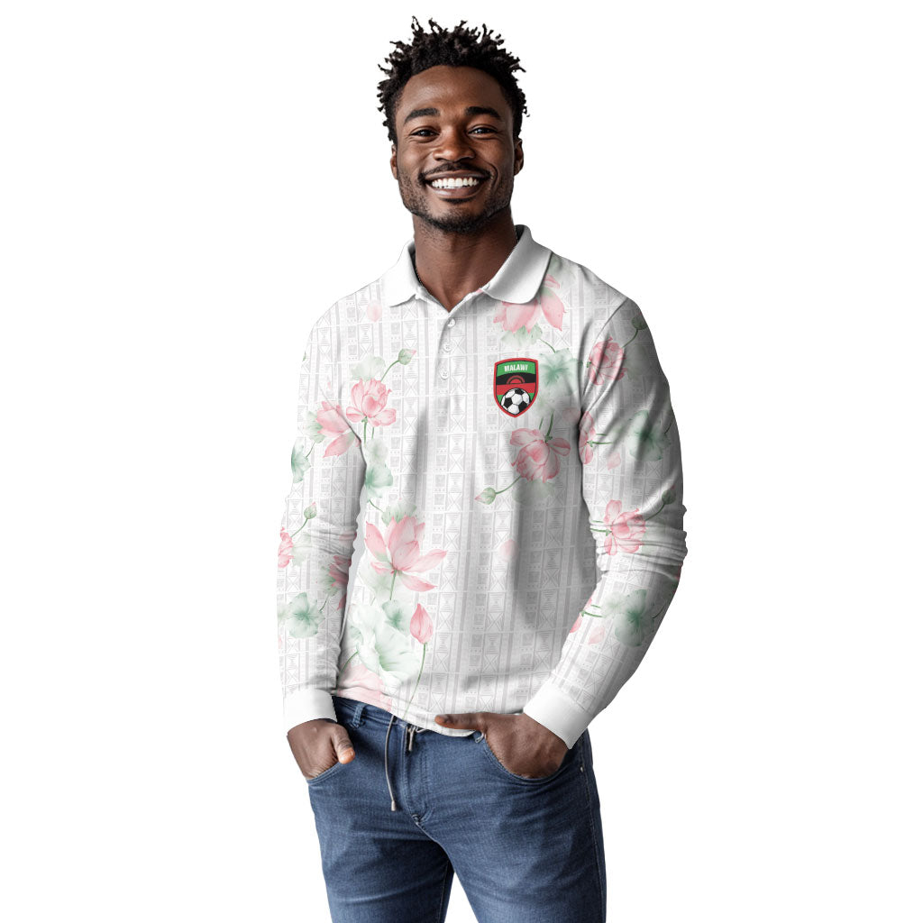 Custom Malawi Lotus Floral Long Sleeve Polo Shirt Africa Women’s Football Champion Series 2026