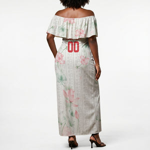 Custom Malawi Lotus Floral Off Shoulder Maxi Dress Africa Women’s Football Champion Series 2026