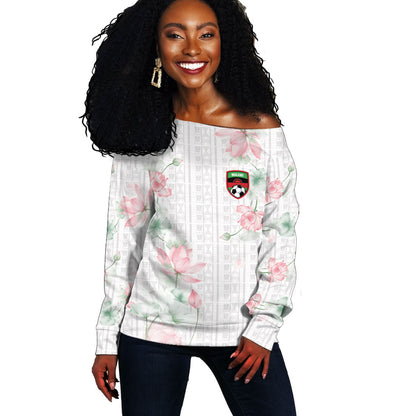 Custom Malawi Lotus Floral Off Shoulder Sweater Africa Women’s Football Champion Series 2026