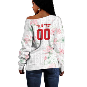 Custom Malawi Lotus Floral Off Shoulder Sweater Africa Women’s Football Champion Series 2026