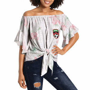 Custom Malawi Lotus Floral Off Shoulder Wrap Waist Top Africa Women’s Football Champion Series 2026