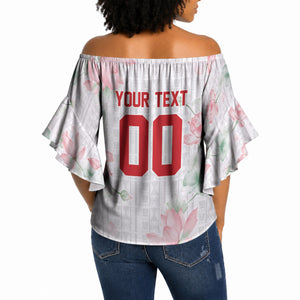 Custom Malawi Lotus Floral Off Shoulder Wrap Waist Top Africa Women’s Football Champion Series 2026