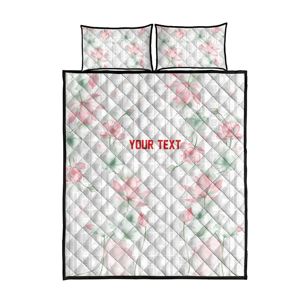 Custom Malawi Lotus Floral Quilt Bed Set Africa Women’s Football Champion Series 2026