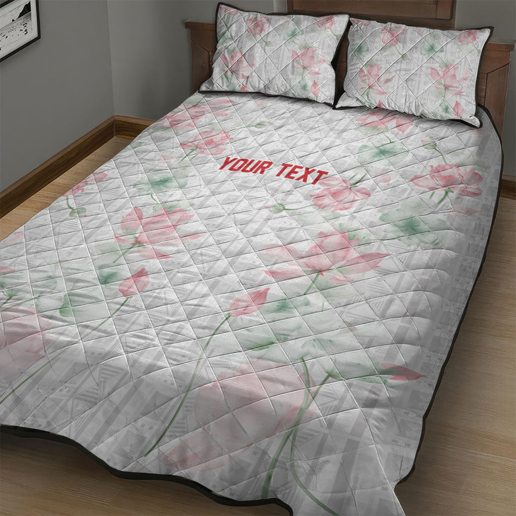 Custom Malawi Lotus Floral Quilt Bed Set Africa Women’s Football Champion Series 2026