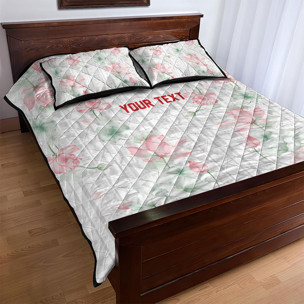 Custom Malawi Lotus Floral Quilt Bed Set Africa Women’s Football Champion Series 2026