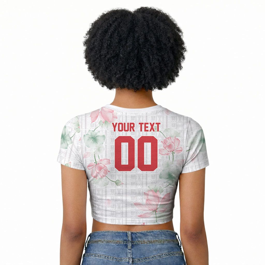Custom Malawi Lotus Floral Raglan Cropped T shirt Africa Women’s Football Champion Series 2026