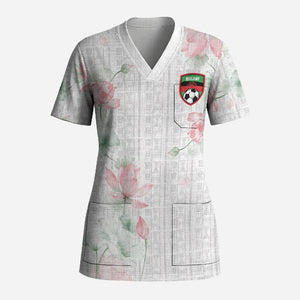 Custom Malawi Lotus Floral Scrub Top Africa Women’s Football Champion Series 2026