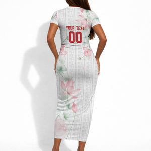 Custom Malawi Lotus Floral Short Sleeve Bodycon Dress Africa Women’s Football Champion Series 2026