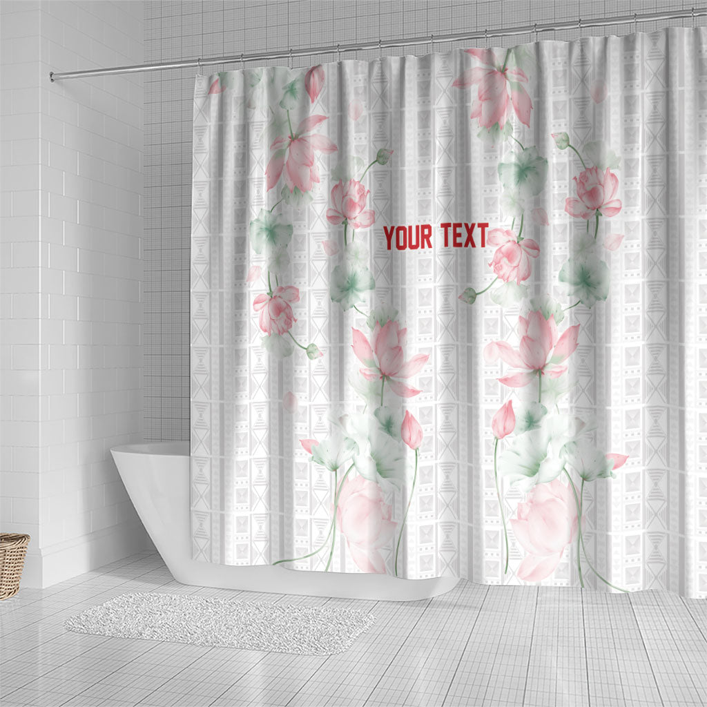 Custom Malawi Lotus Floral Shower Curtain Africa Women’s Football Champion Series 2026