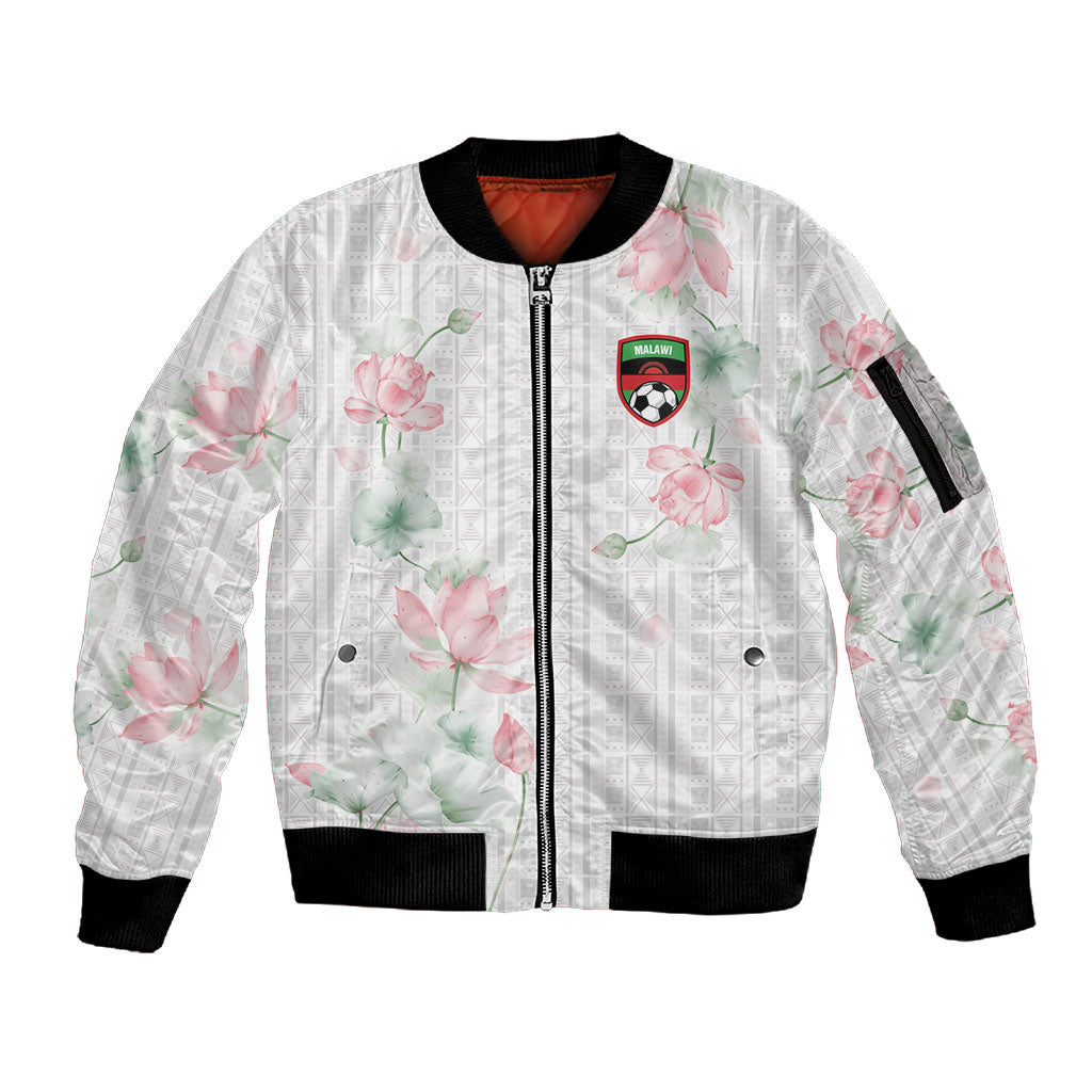 Custom Malawi Lotus Floral Sleeve Zip Bomber Jacket Africa Women’s Football Champion Series 2026