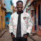Custom Malawi Lotus Floral Sleeve Zip Bomber Jacket Africa Women’s Football Champion Series 2026