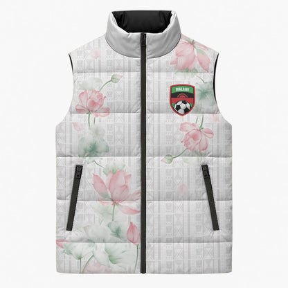 Custom Malawi Lotus Floral Sleeveless Puffer Jacket Africa Women’s Football Champion Series 2026