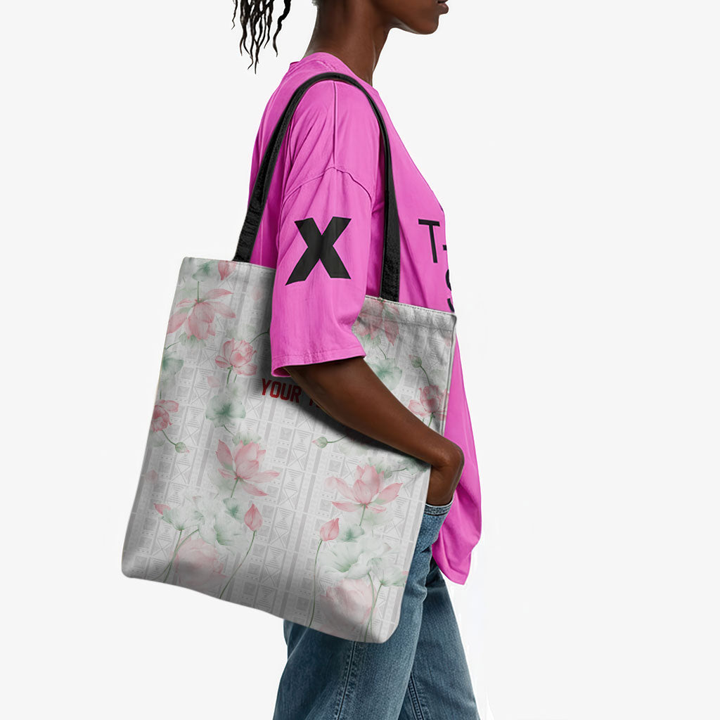 Custom Malawi Lotus Floral Tote Bag Africa Women’s Football Champion Series 2026