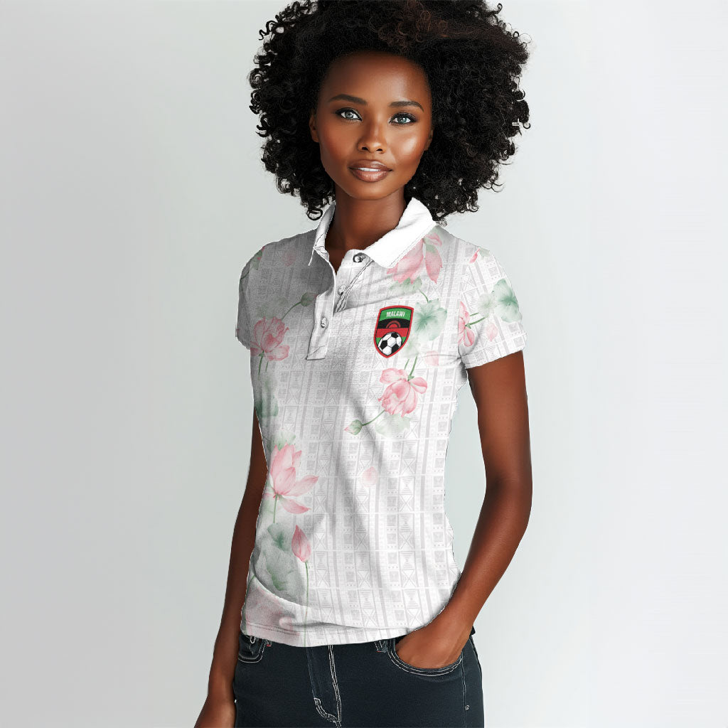 Custom Malawi Lotus Floral Women Polo Shirt Africa Women’s Football Champion Series 2026