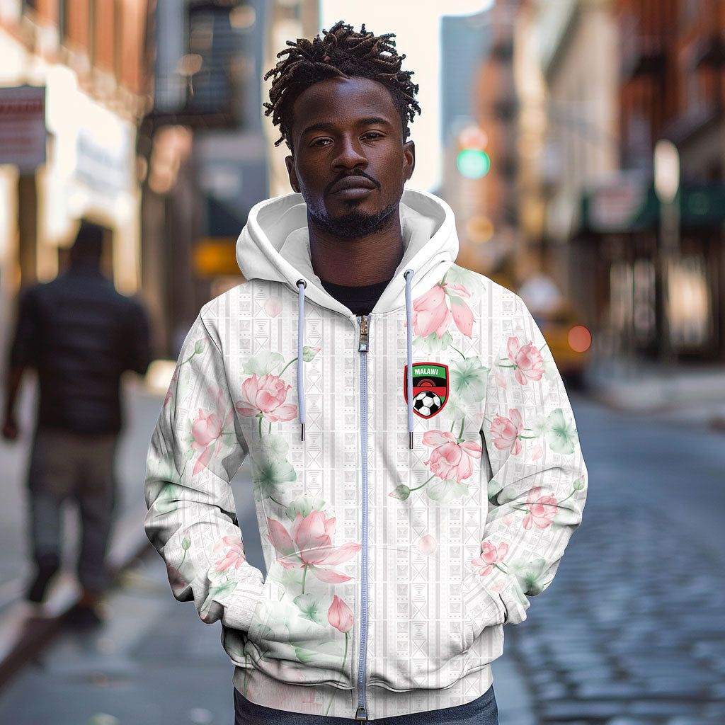 Custom Malawi Lotus Floral Zip Hoodie Africa Women’s Football Champion Series 2026