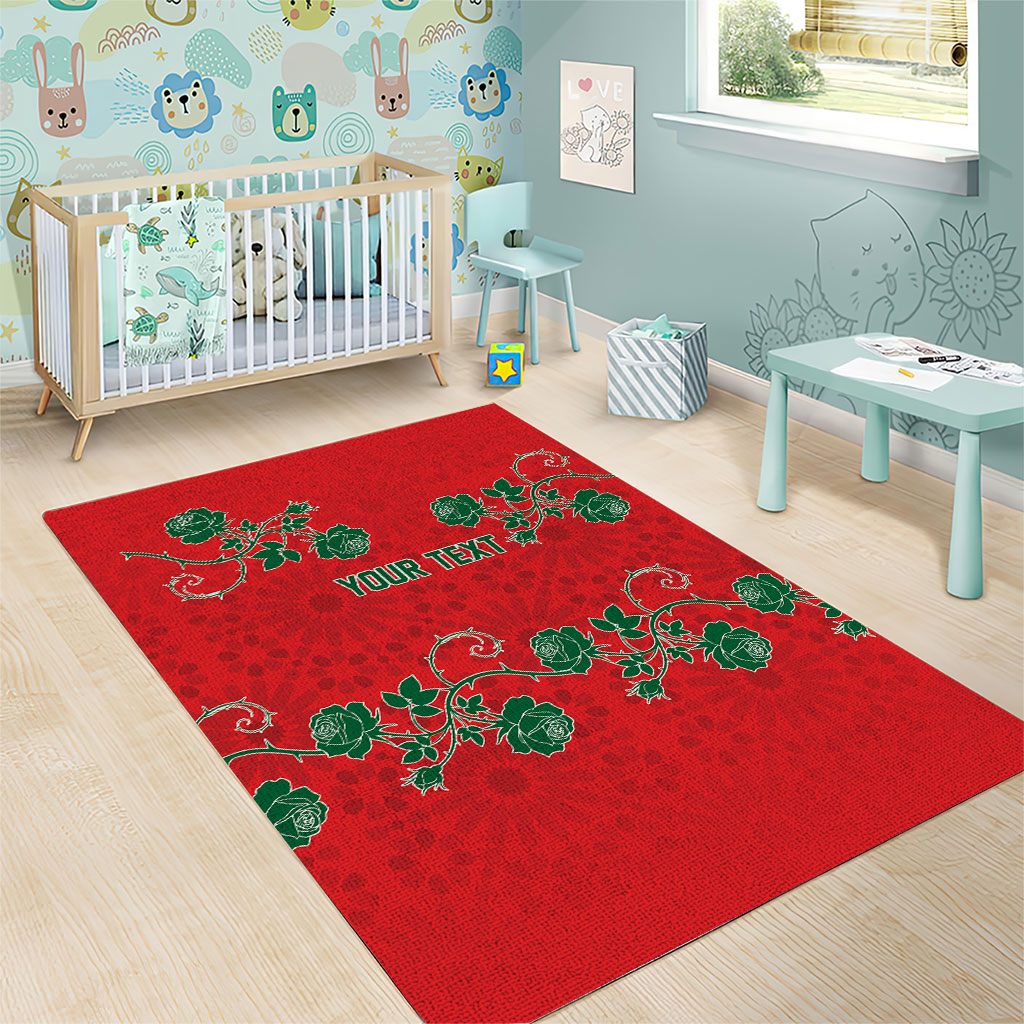 Custom Morocco Desert Rose Floral Area Rug Africa Women’s Football Champion Series 2026
