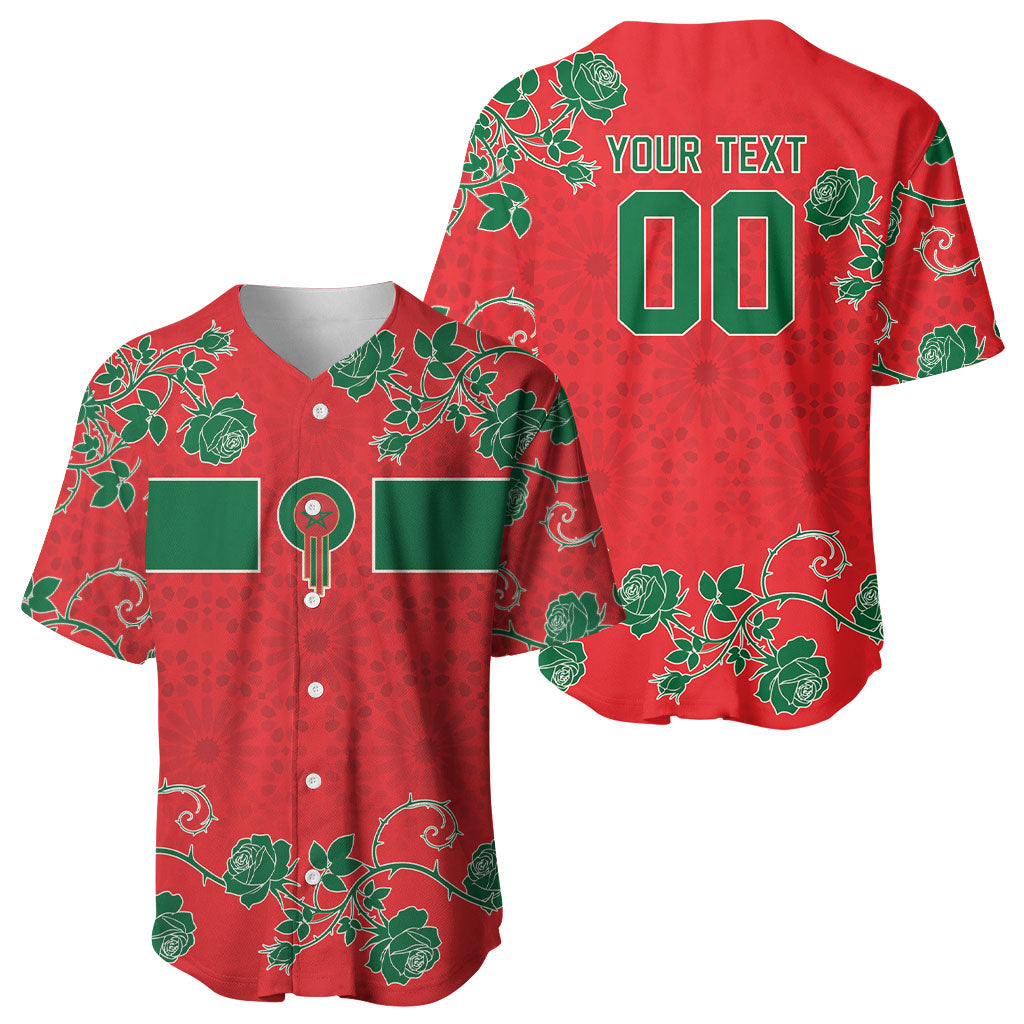 Custom Morocco Desert Rose Floral Baseball Jersey Africa Women’s Football Champion Series 2026