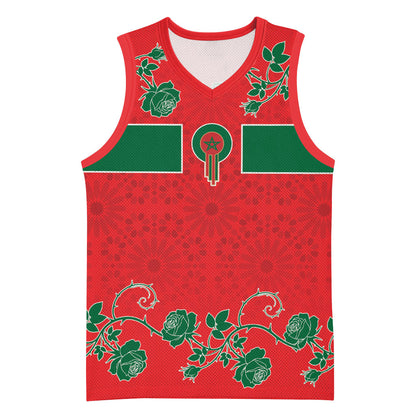 Custom Morocco Desert Rose Floral Basketball Jersey Africa Women’s Football Champion Series 2026