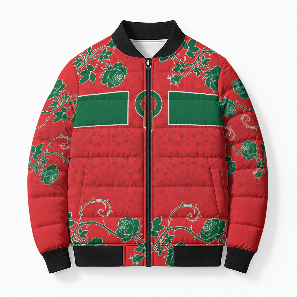 Custom Morocco Desert Rose Floral Bomber Puffer Jacket Africa Women’s Football Champion Series 2026