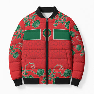 Custom Morocco Desert Rose Floral Bomber Puffer Jacket Africa Women’s Football Champion Series 2026