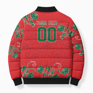 Custom Morocco Desert Rose Floral Bomber Puffer Jacket Africa Women’s Football Champion Series 2026