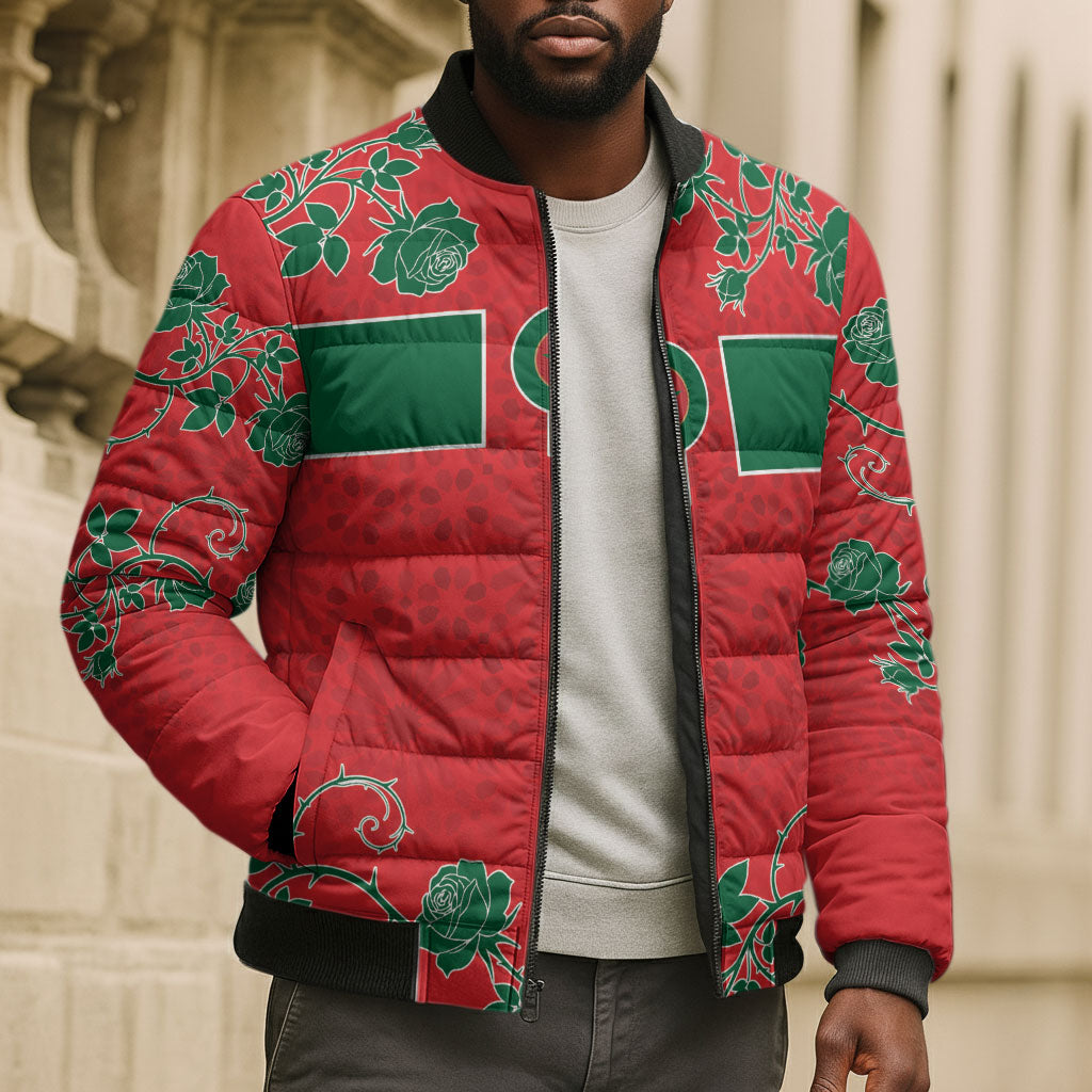 Custom Morocco Desert Rose Floral Bomber Puffer Jacket Africa Women’s Football Champion Series 2026