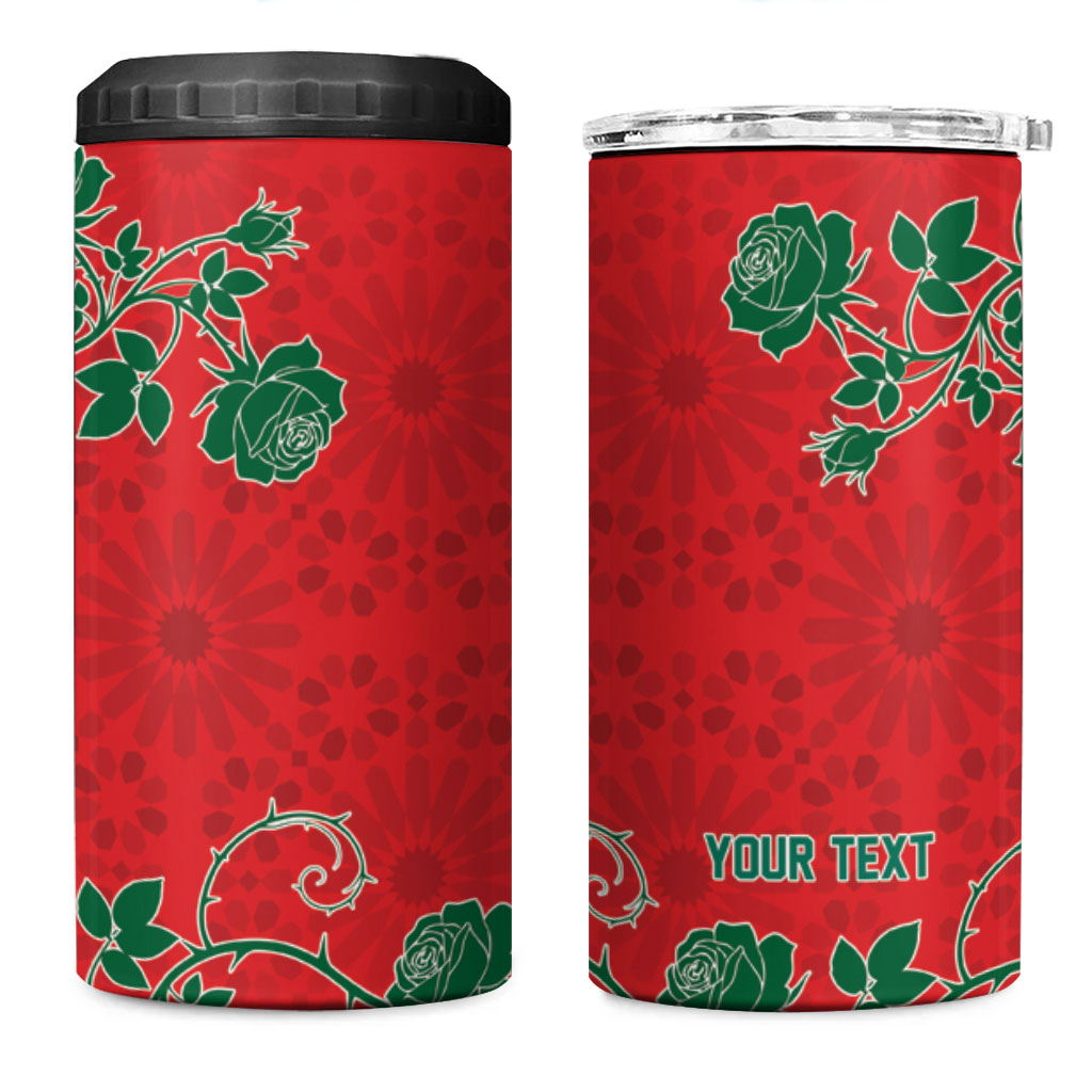 Custom Morocco Desert Rose Floral 4 in 1 Can Cooler Tumbler Africa Women’s Football Champion Series 2026
