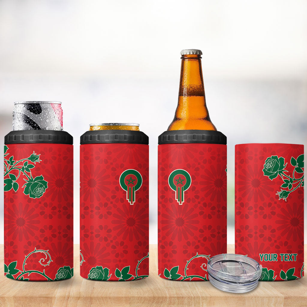 Custom Morocco Desert Rose Floral 4 in 1 Can Cooler Tumbler Africa Women’s Football Champion Series 2026