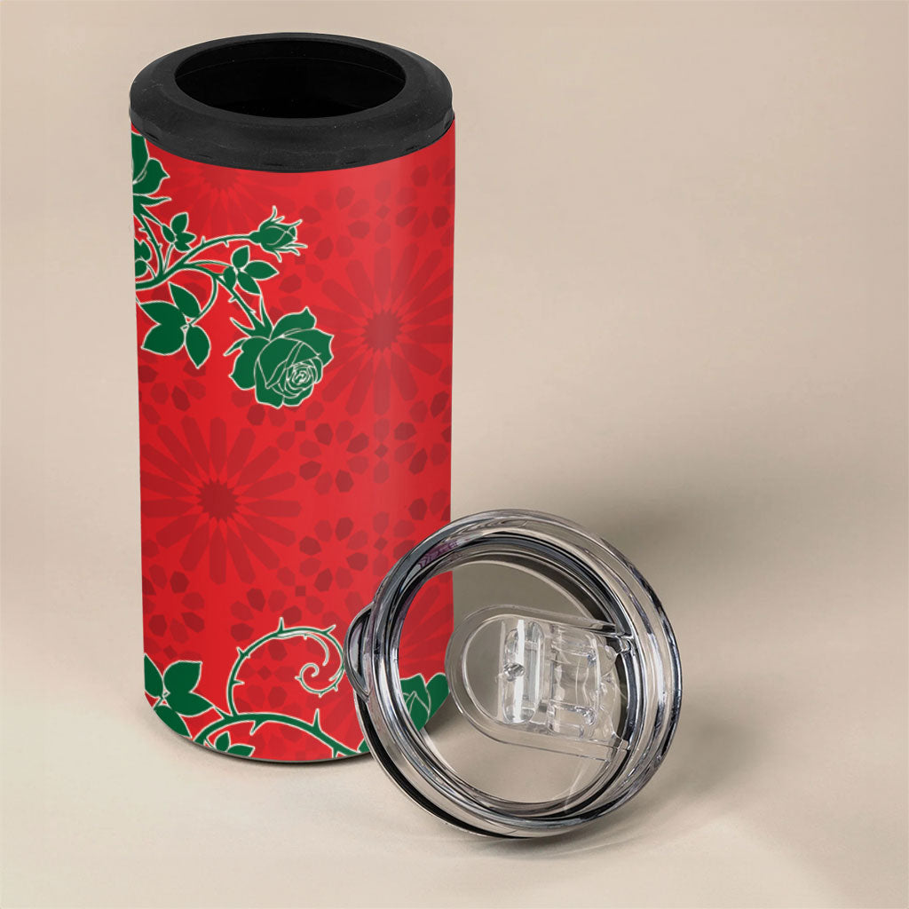Custom Morocco Desert Rose Floral 4 in 1 Can Cooler Tumbler Africa Women’s Football Champion Series 2026