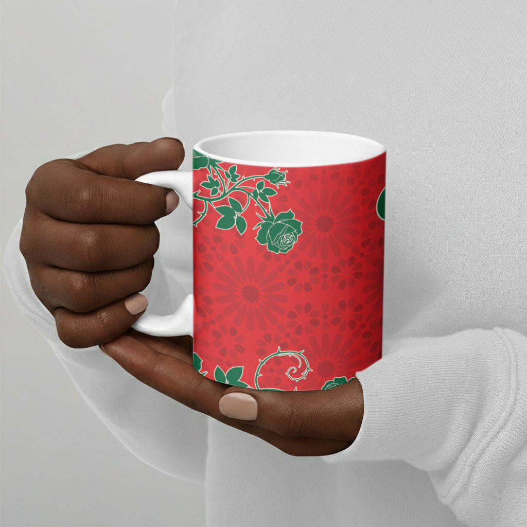 Custom Morocco Desert Rose Floral Ceramic Mug Africa Women’s Football Champion Series 2026