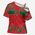Custom Morocco Desert Rose Floral Cross Shoulder Shirt Africa Women’s Football Champion Series 2026