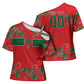 Custom Morocco Desert Rose Floral Cross Shoulder Shirt Africa Women’s Football Champion Series 2026