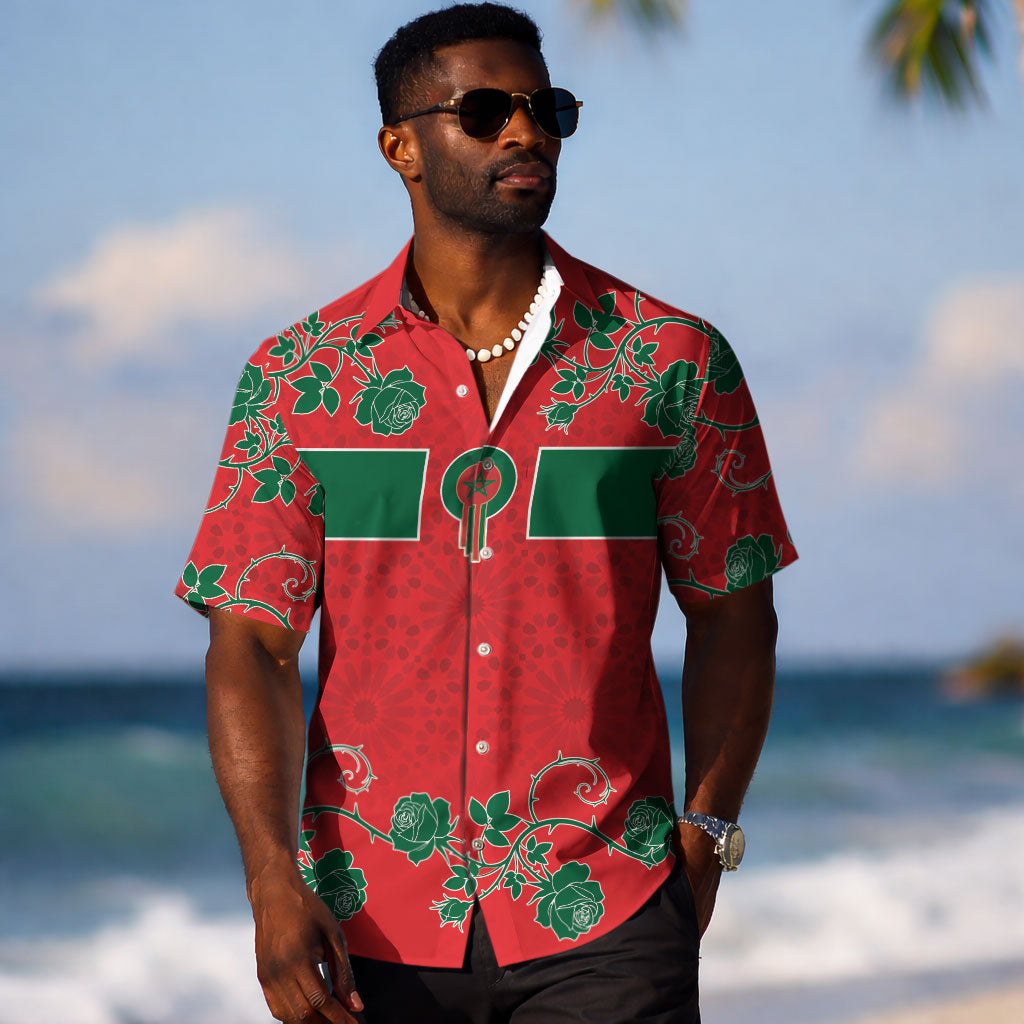 Custom Morocco Desert Rose Floral Hawaiian Shirt Africa Women’s Football Champion Series 2026