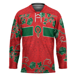 Custom Morocco Desert Rose Floral Hockey Jersey Africa Women’s Football Champion Series 2026