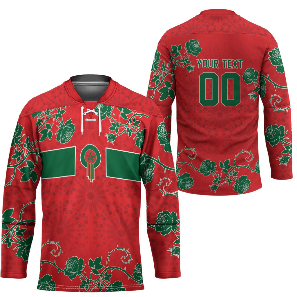 Custom Morocco Desert Rose Floral Hockey Jersey Africa Women’s Football Champion Series 2026