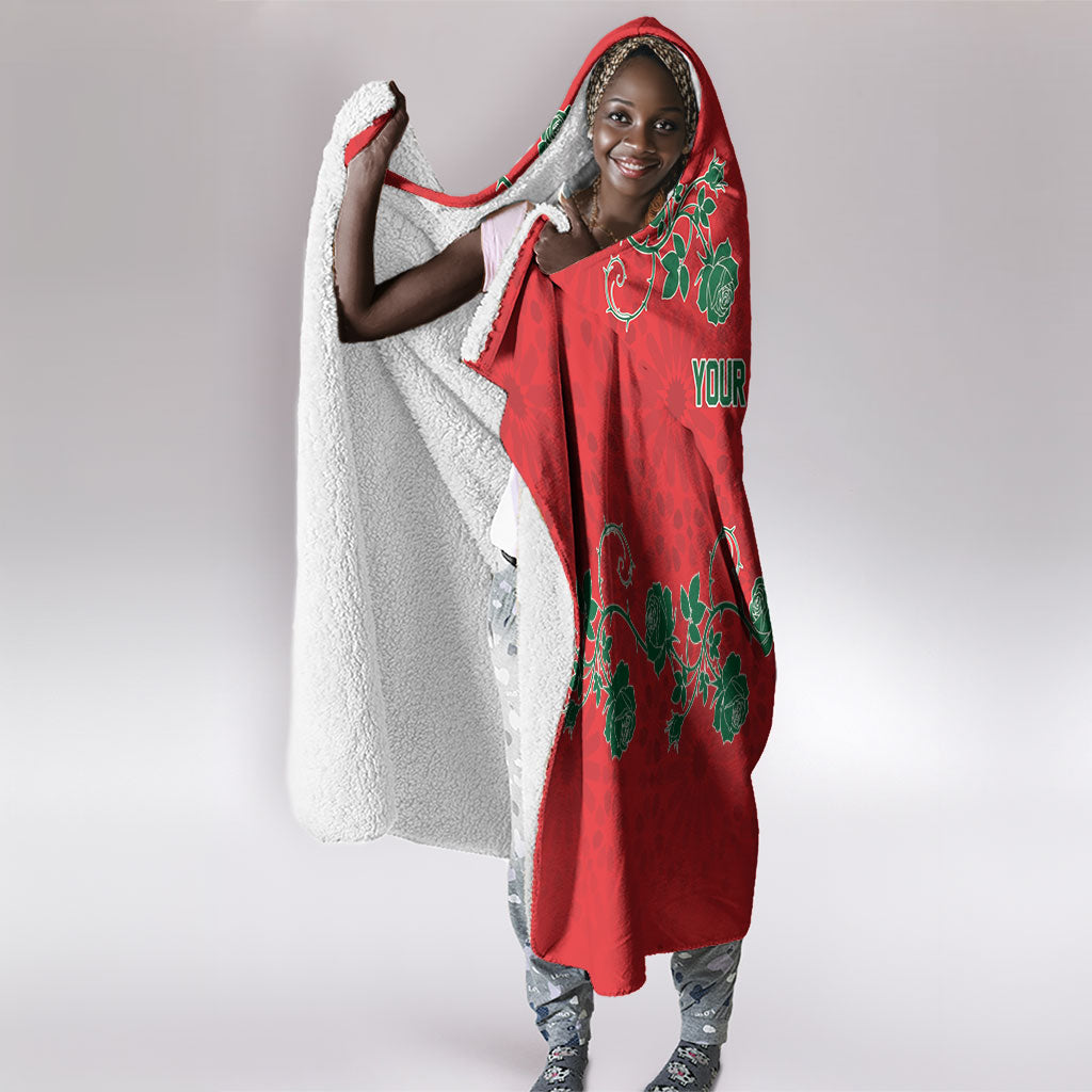 Custom Morocco Desert Rose Floral Hooded Blanket Africa Women’s Football Champion Series 2026