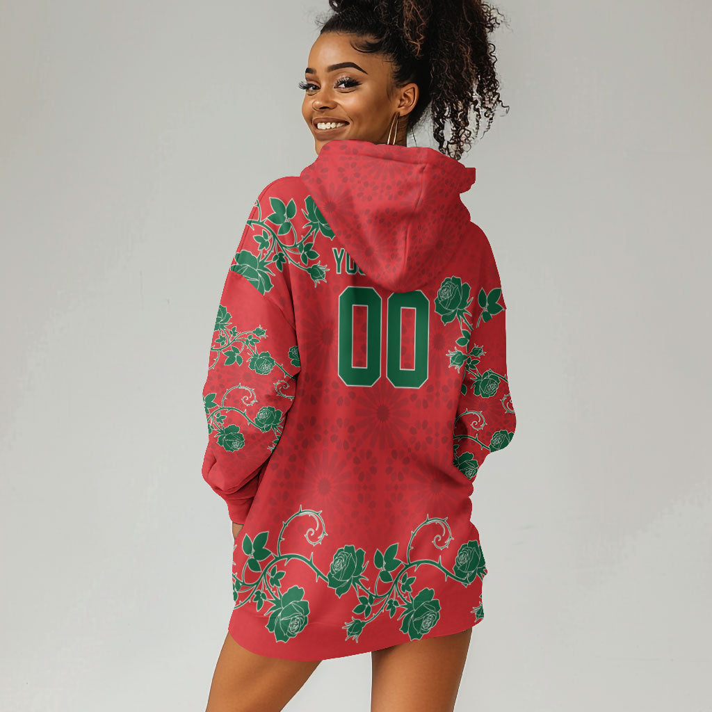 Custom Morocco Desert Rose Floral Hoodie Dress Africa Women’s Football Champion Series 2026