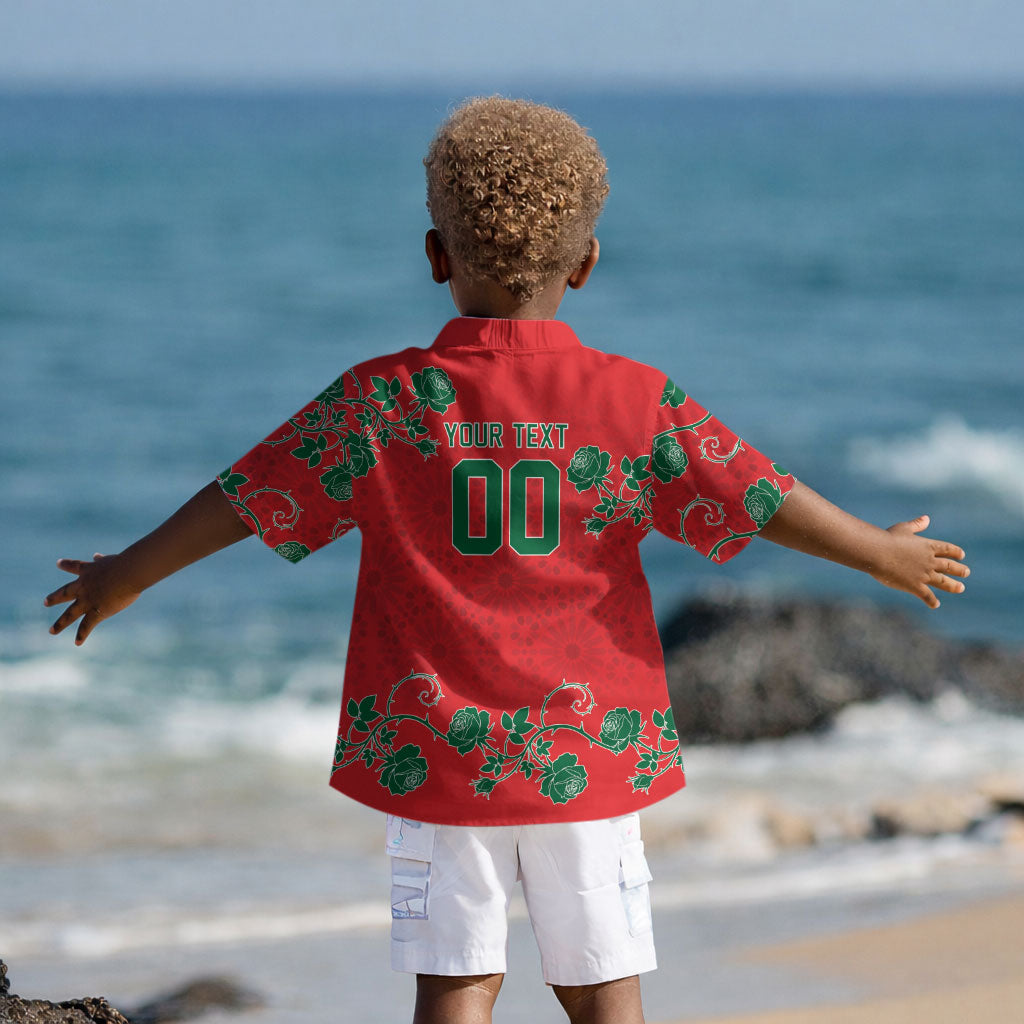 Custom Morocco Desert Rose Floral Kid Hawaiian Shirt Africa Women’s Football Champion Series 2026