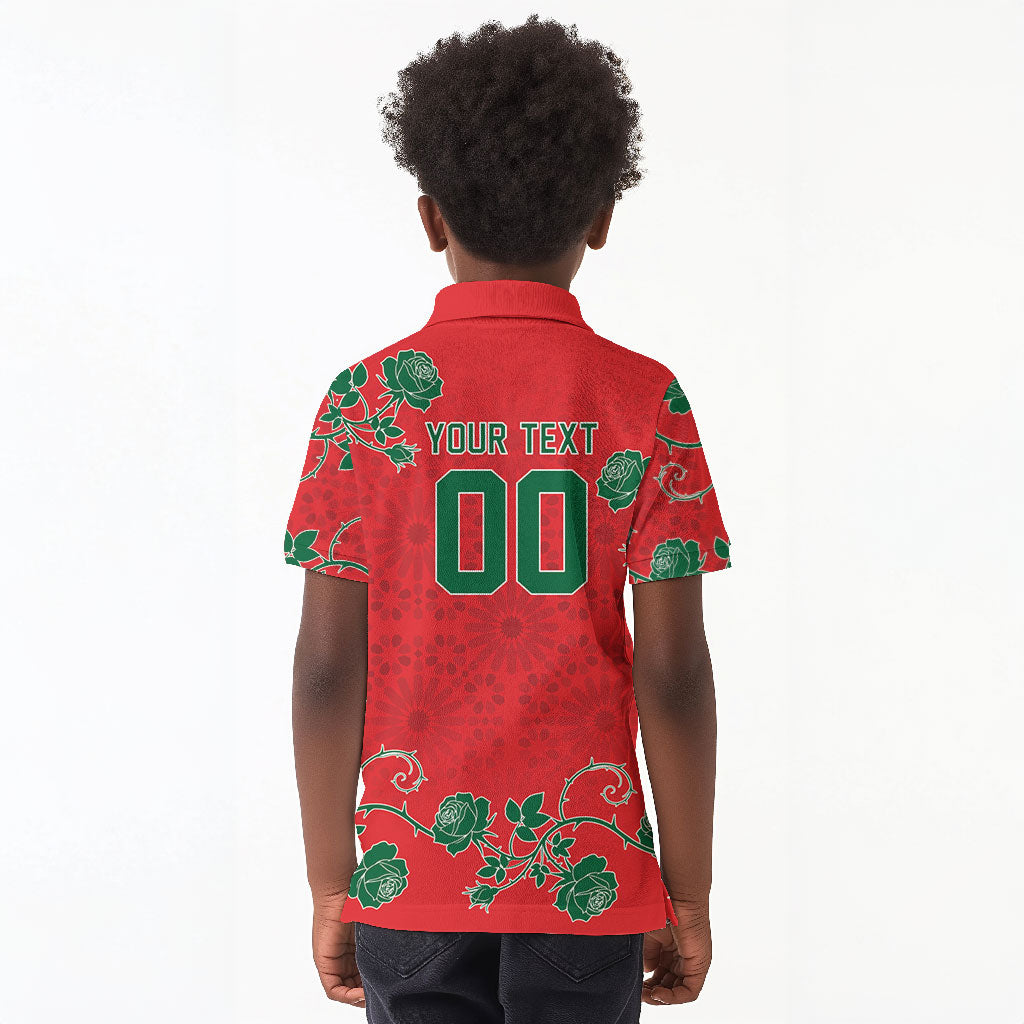 Custom Morocco Desert Rose Floral Kid Polo Shirt Africa Women’s Football Champion Series 2026