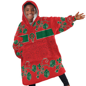 Custom Morocco Desert Rose Floral Kid Wearable Blanket Hoodie Africa Women’s Football Champion Series 2026