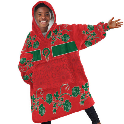 Custom Morocco Desert Rose Floral Kid Wearable Blanket Hoodie Africa Women’s Football Champion Series 2026