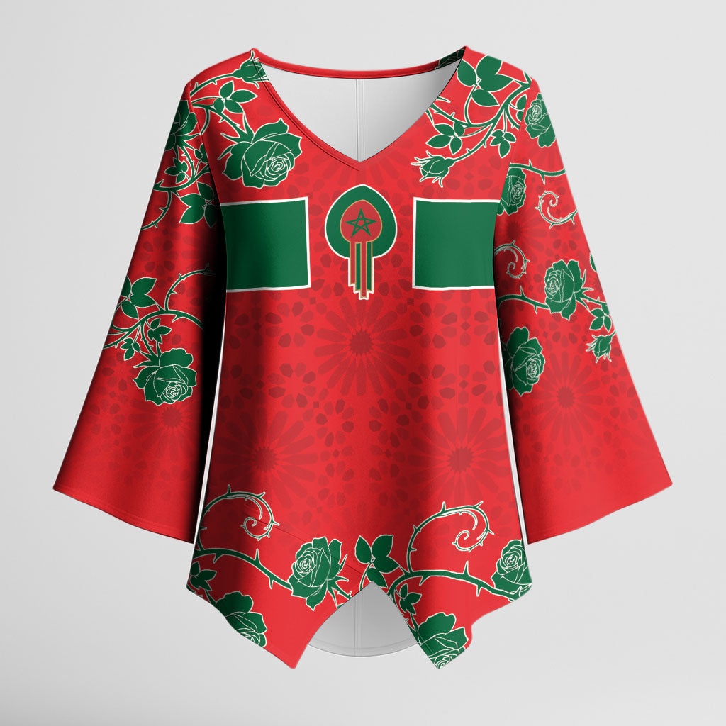 Custom Morocco Desert Rose Floral Kimono Sleeve Blouse Africa Women’s Football Champion Series 2026
