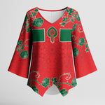 Custom Morocco Desert Rose Floral Kimono Sleeve Blouse Africa Women’s Football Champion Series 2026
