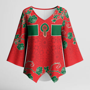 Custom Morocco Desert Rose Floral Kimono Sleeve Blouse Africa Women’s Football Champion Series 2026